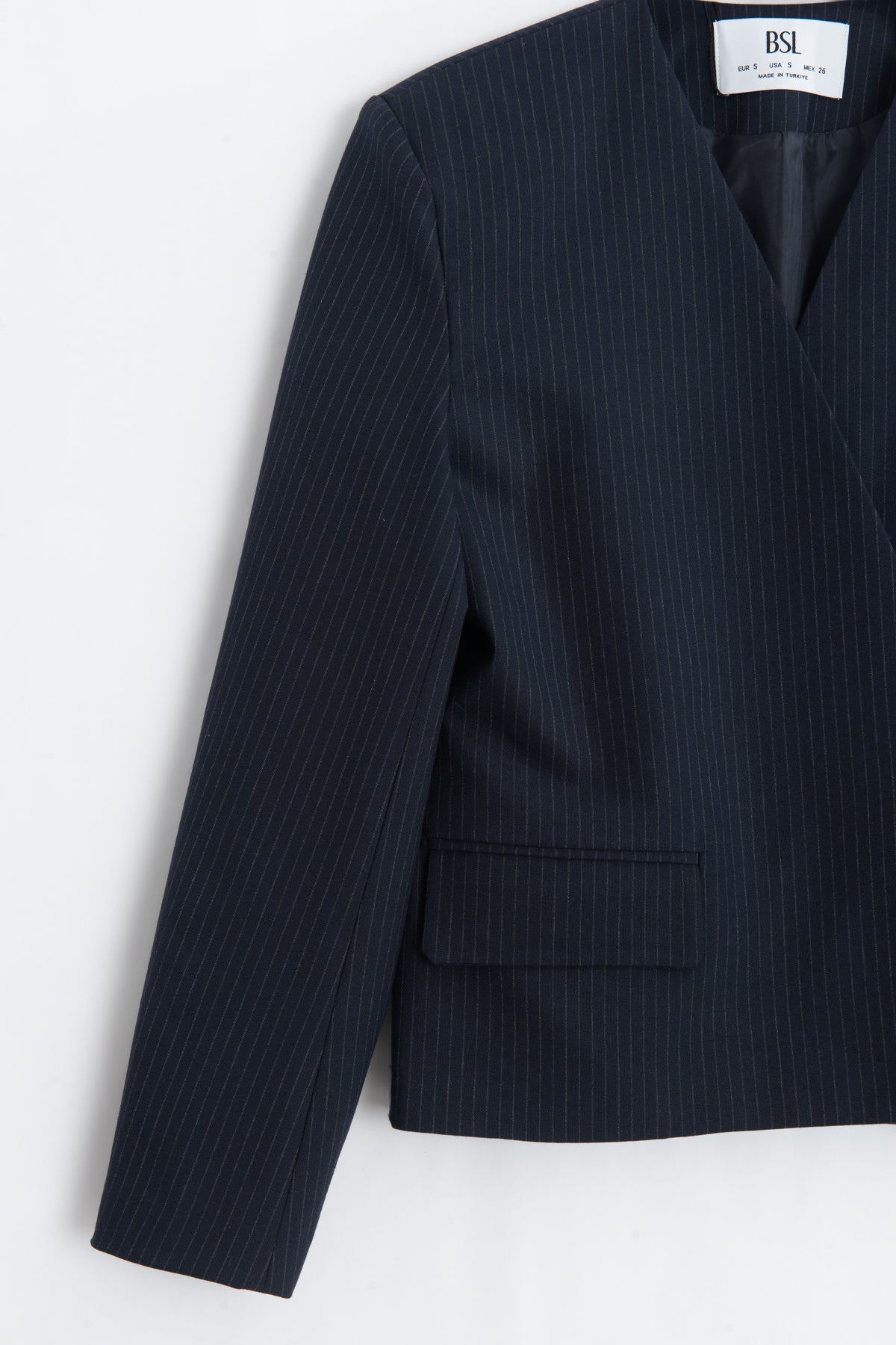 Collarless Double-Breasted Blazer