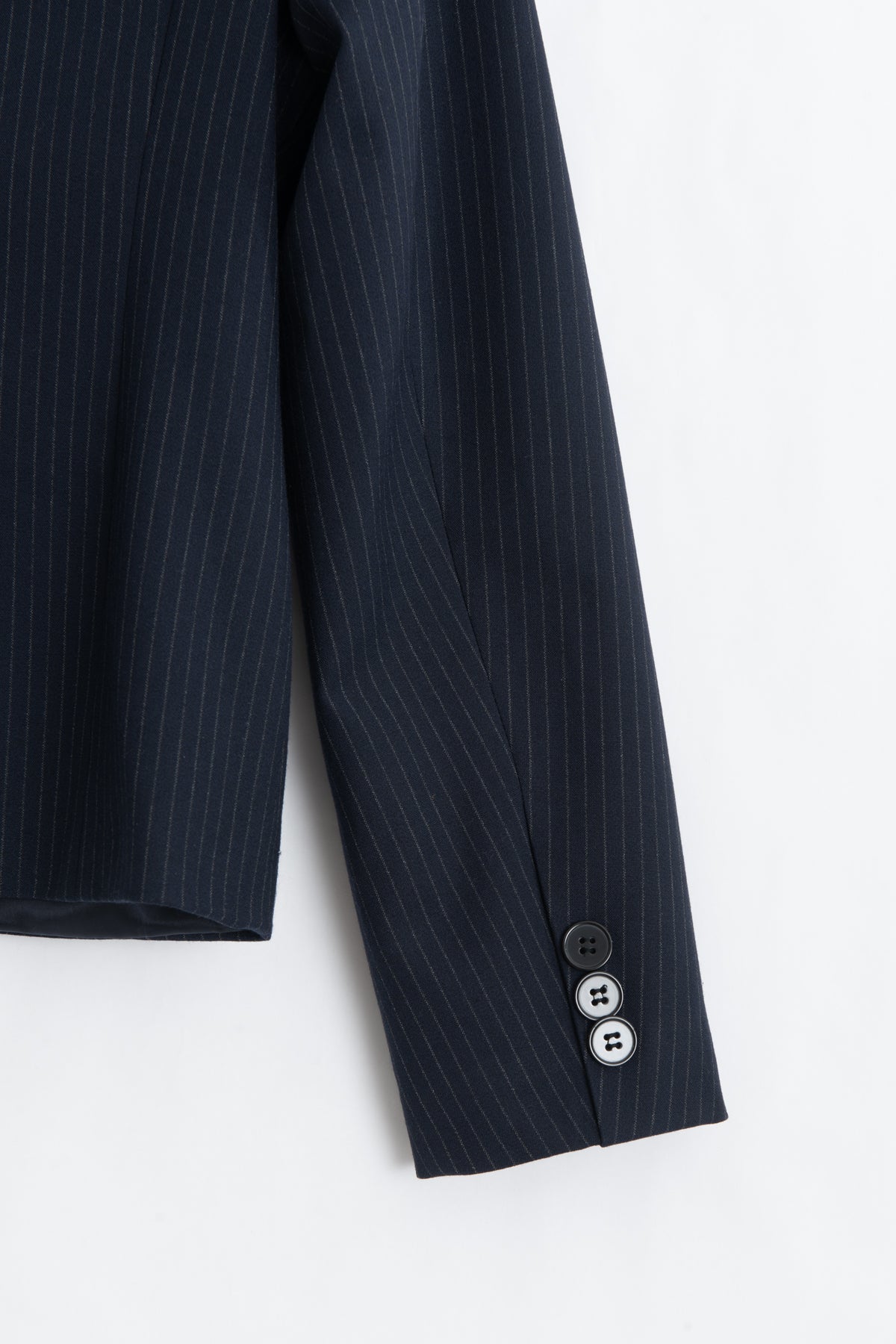 Collarless Double-Breasted Blazer