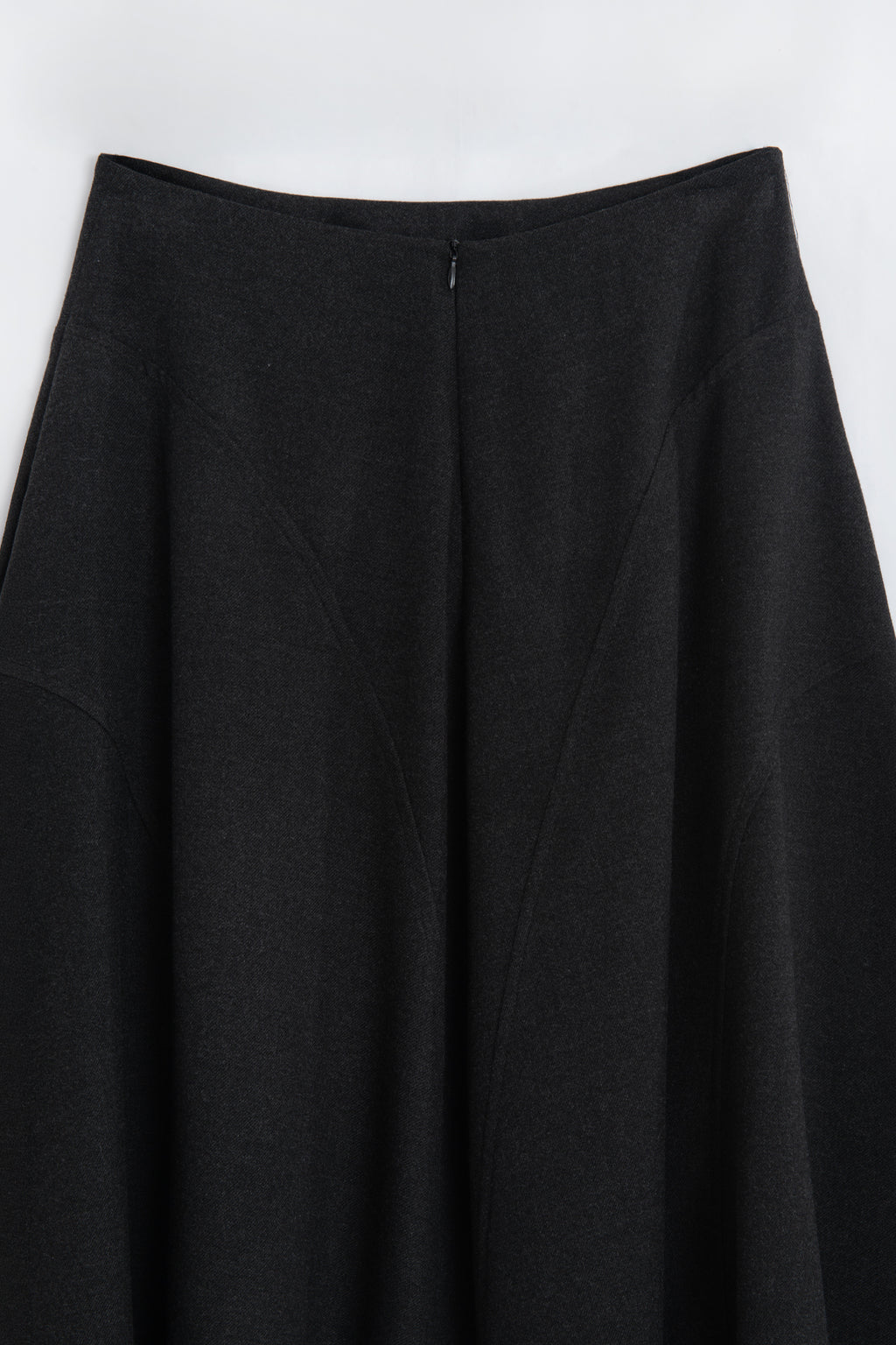 Flared Midi Skirt with Asymmetric Hem