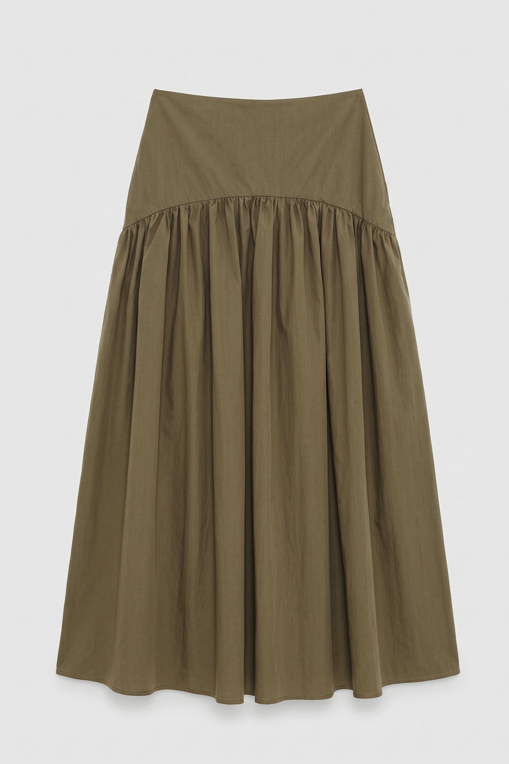 Gathered Midi Skirt with Bodice Detail