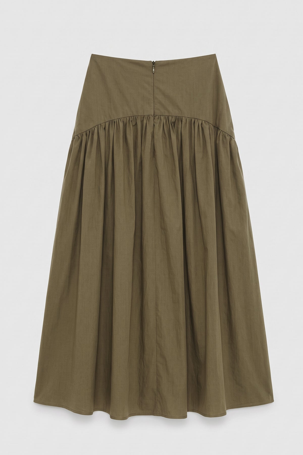 Gathered Midi Skirt with Bodice Detail