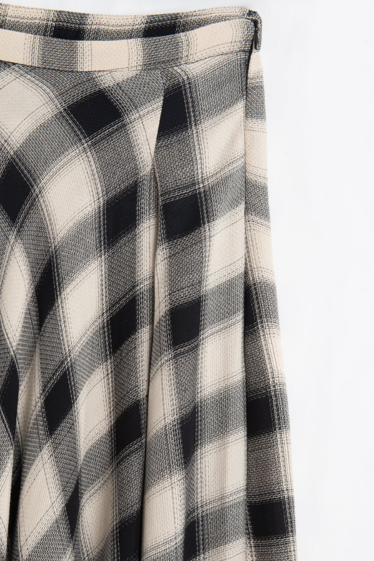 Plaid Maxi Skirt with Asymmetric Hem Detail