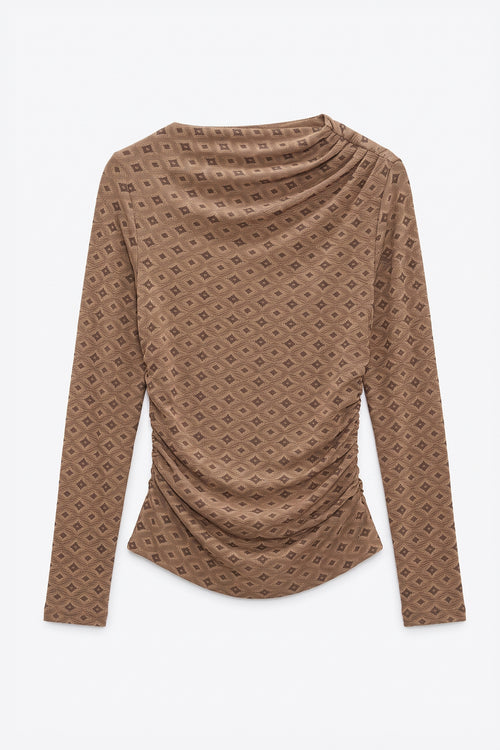 Boat Neck Draped Top