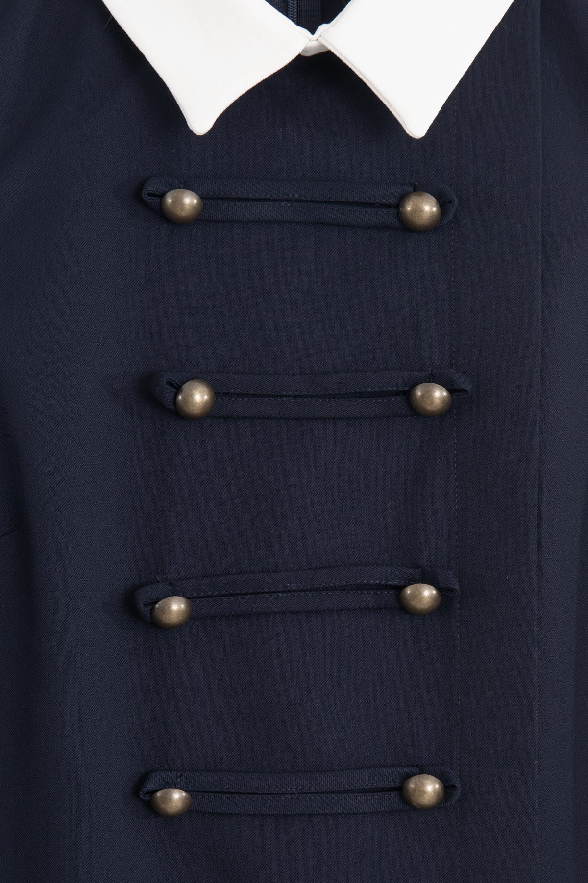 Collared Mini Dress with Decorative Buttons
