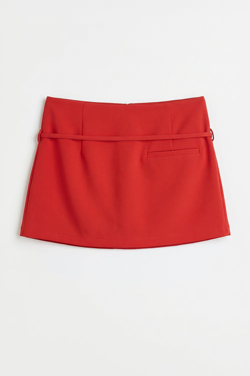 High-Waisted Tie-Front Skort