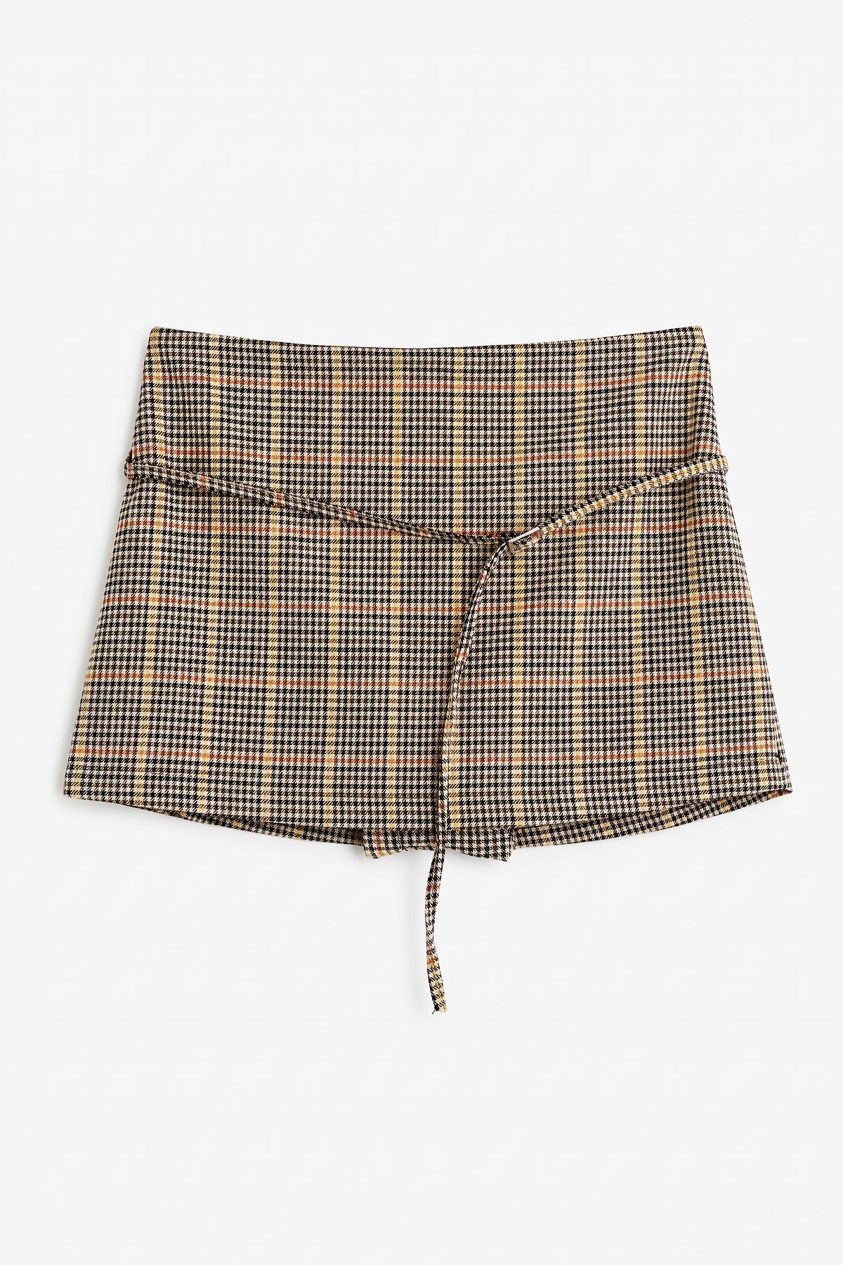 High-Waisted Tie-Front Skort
