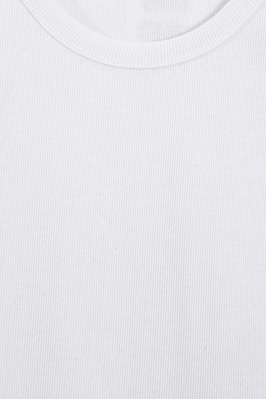Open Neck Basic Tank Top White