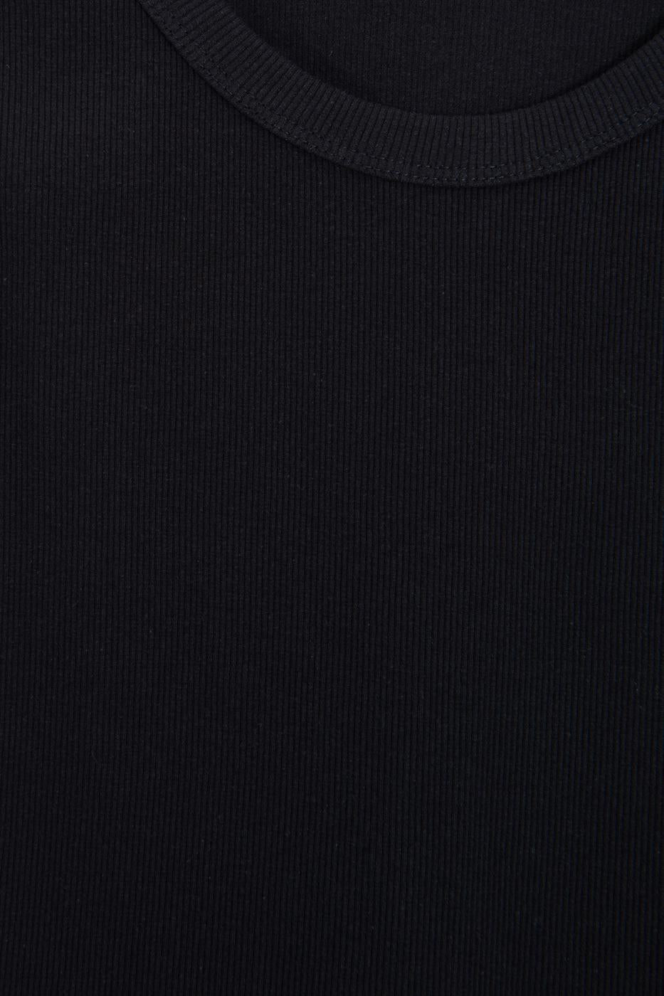 Open Neck Basic Tank Top Black
