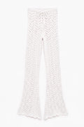 Openwork Knit Spanish Flare Trousers White