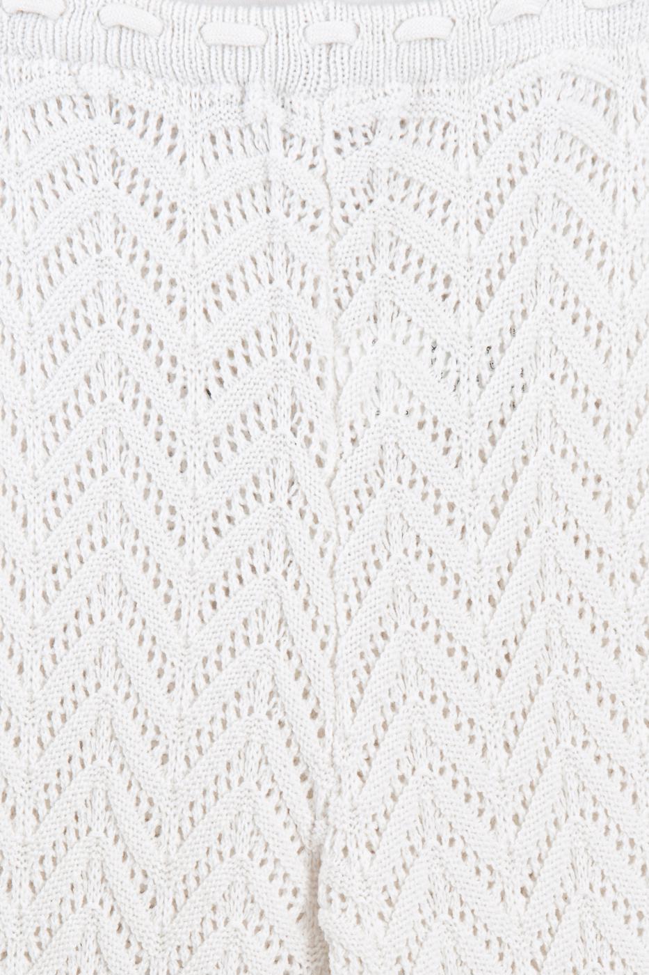 Openwork Knit Spanish Flare Trousers White