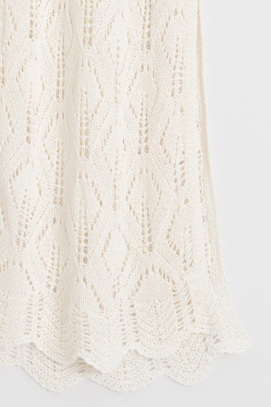 Openwork Maxi Knit Beach Dress Ecru