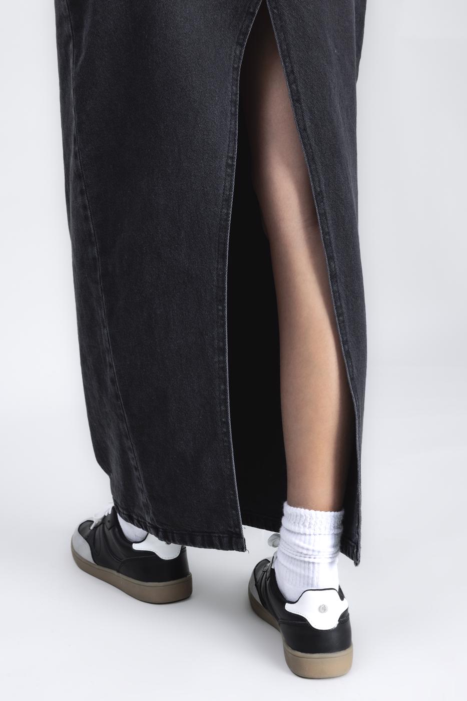 Long Back Slit Maxi Pencil Skirt Black
