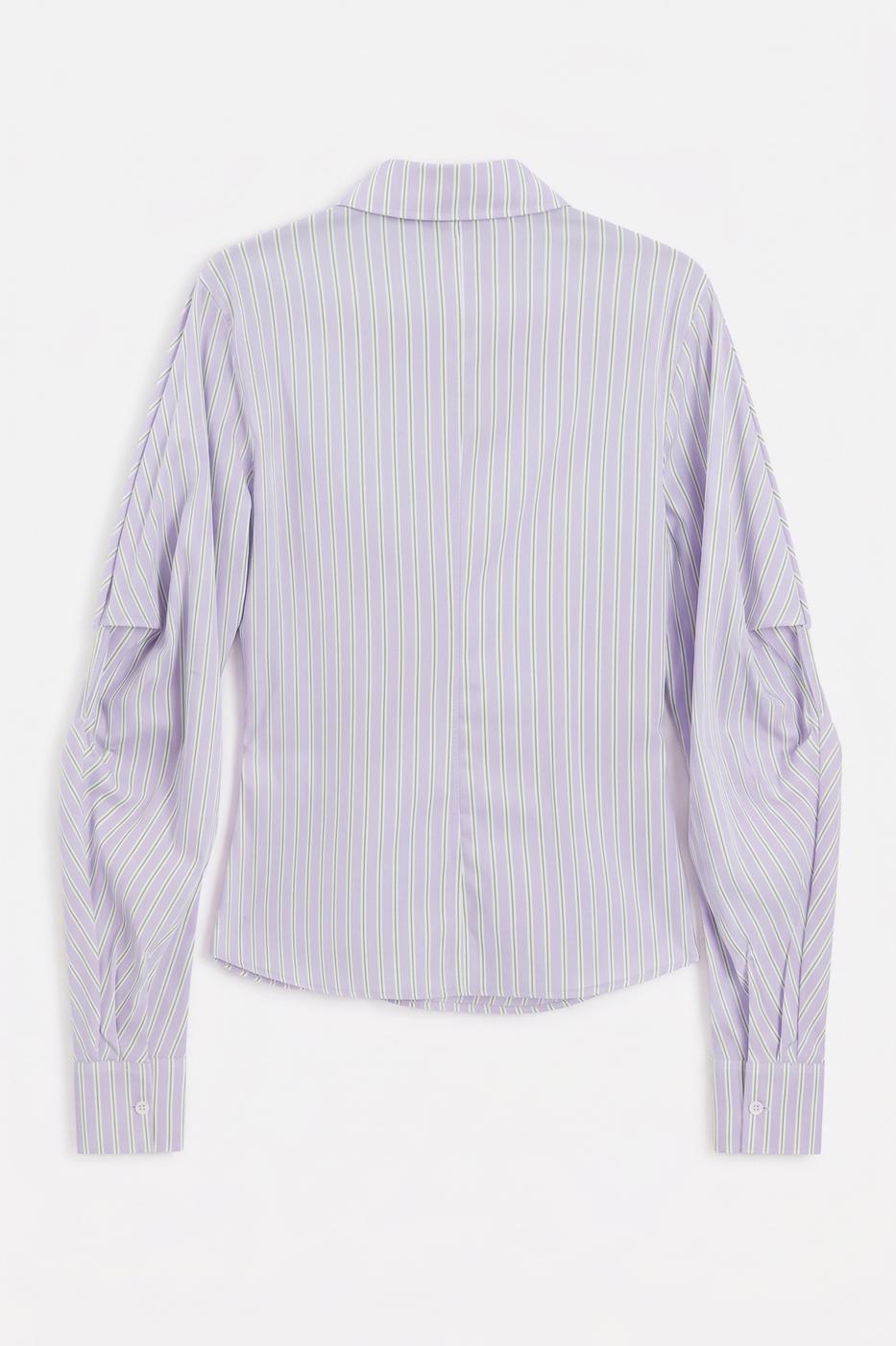 Asymmetrical Placket Shirt Lila