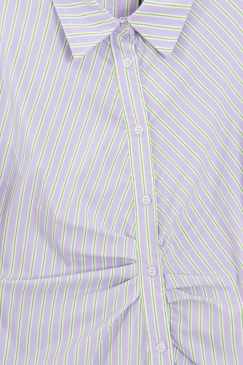 Asymmetrical Placket Shirt Lila