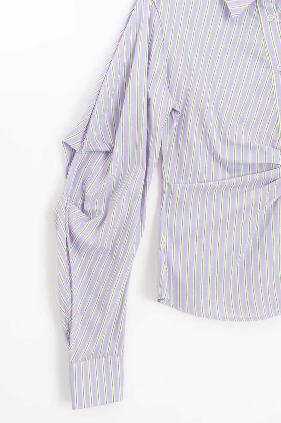 Asymmetrical Placket Shirt Lila