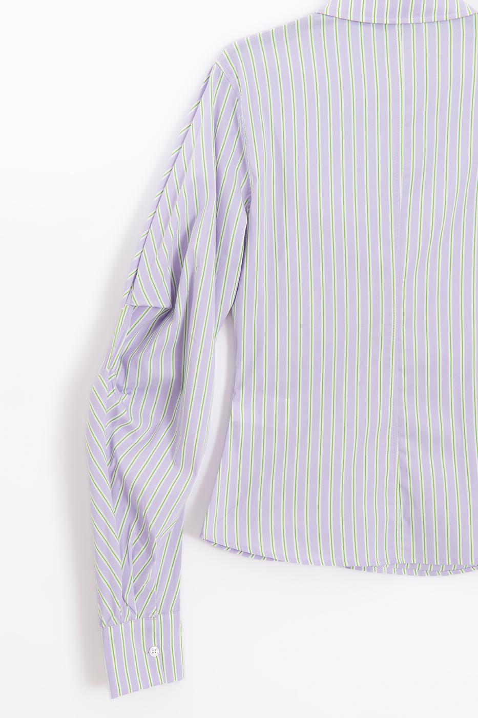 Asymmetrical Placket Shirt Lila