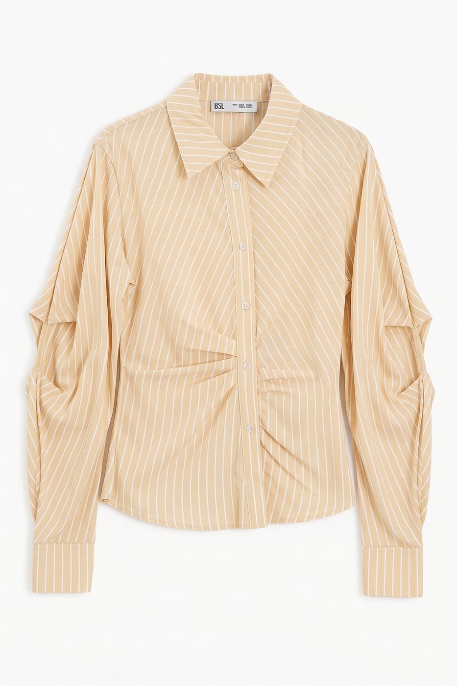 Asymmetrical Placket Shirt Yellow