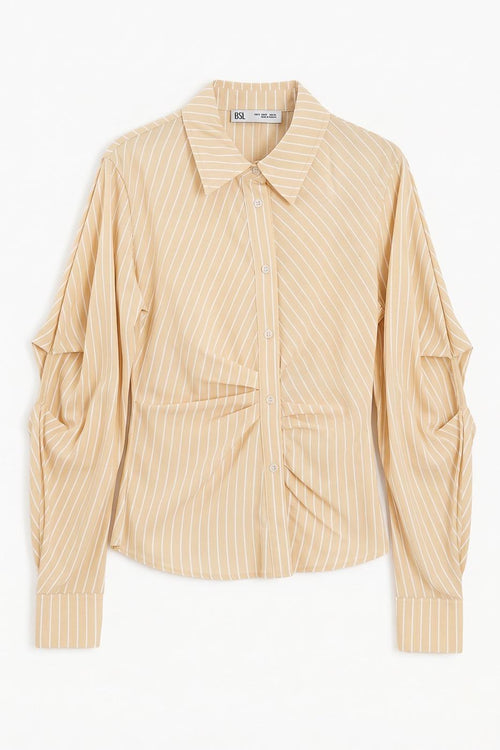 Asymmetrical Placket Shirt Yellow