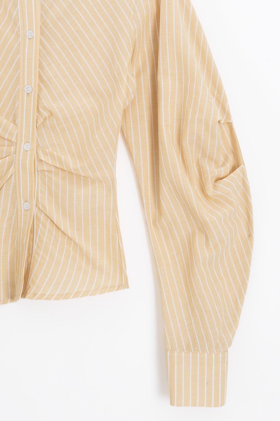 Asymmetrical Placket Shirt Yellow