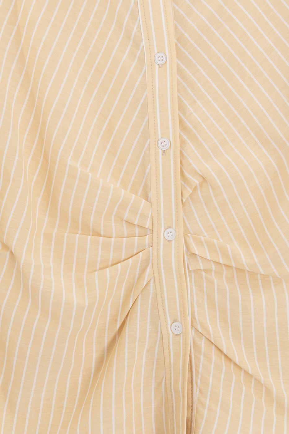 Asymmetrical Placket Shirt Yellow