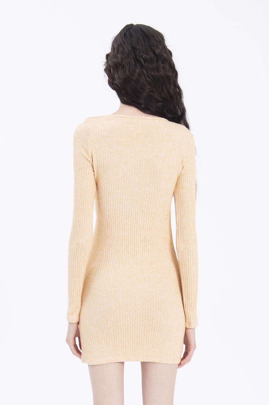 Asymetric collar detailed mini dress