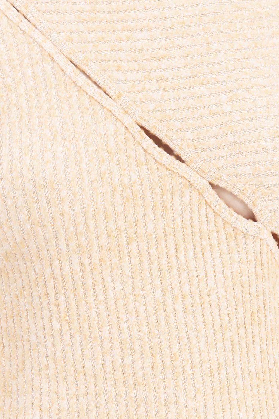 Asymetric collar detailed mini dress
