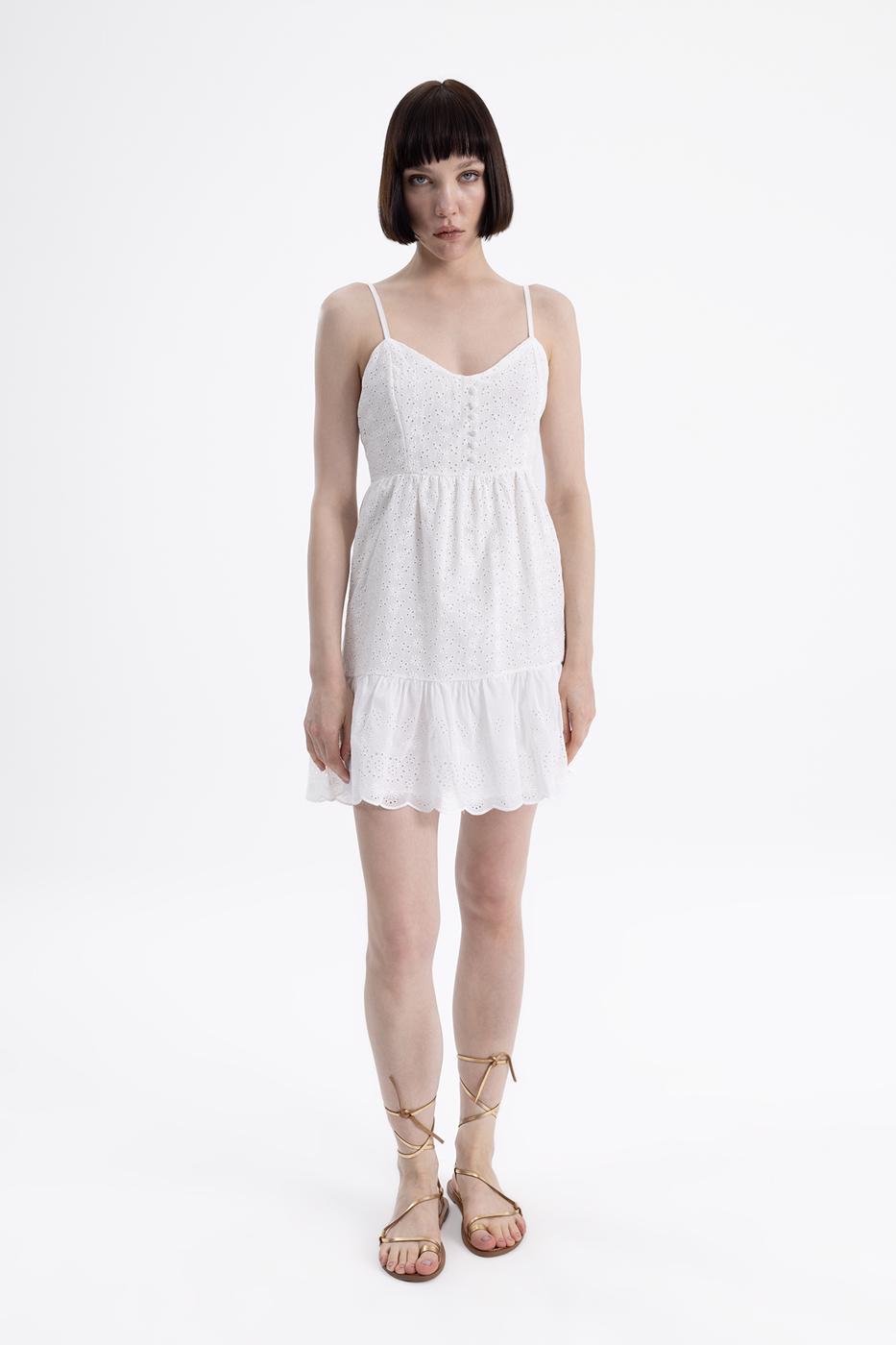 Strapped broded mini dress