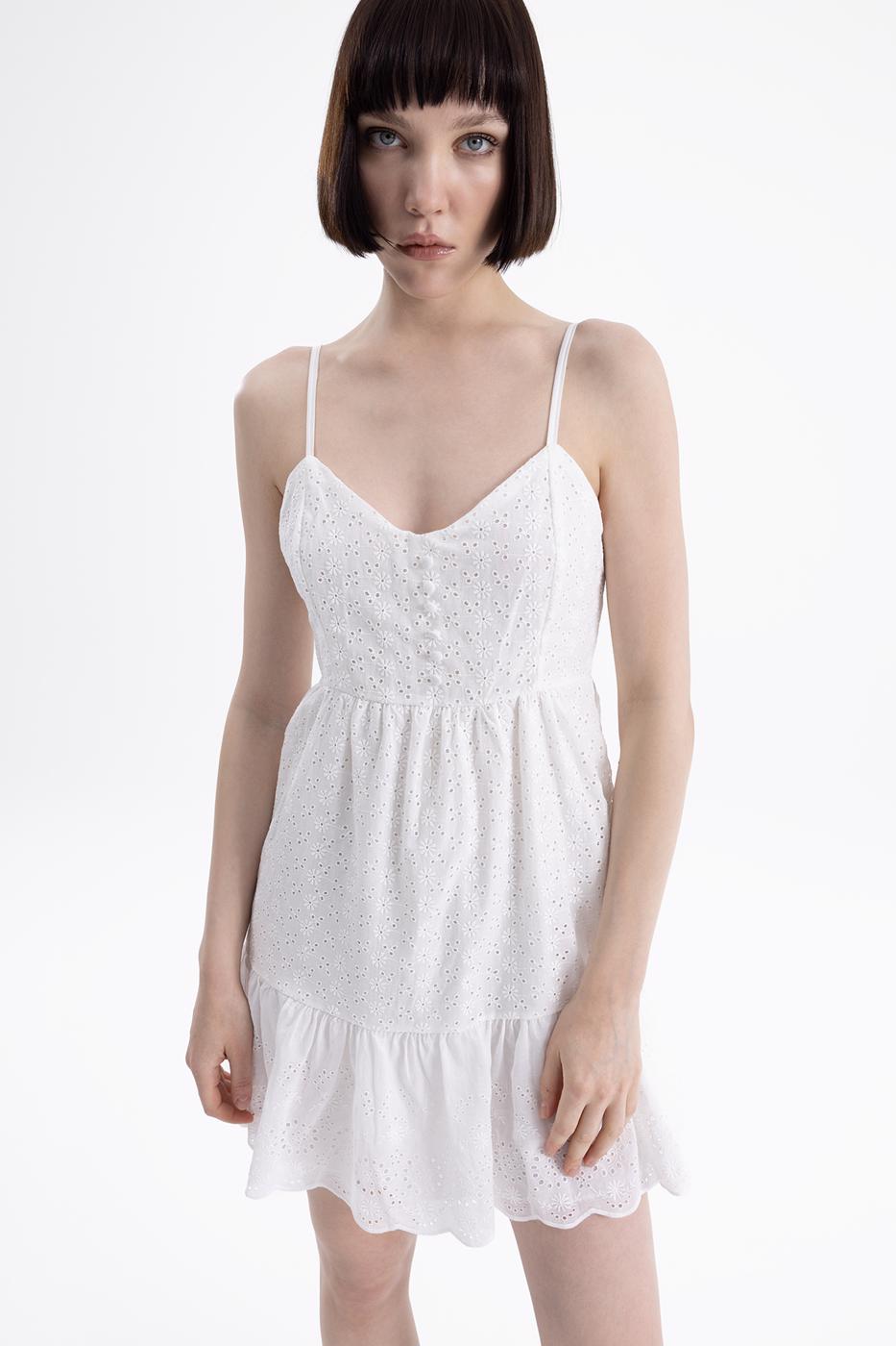 Strapped broded mini dress