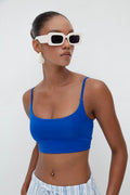 Strappy Crop Bustier Sax blue