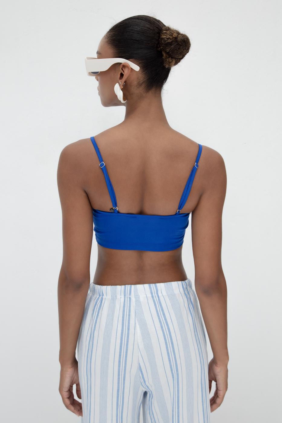 Strappy Crop Bustier Sax blue