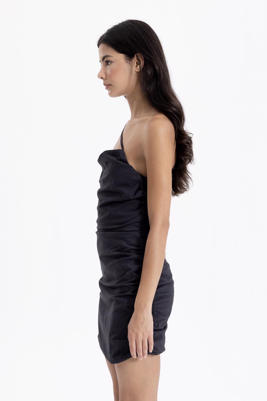 Askılı Drape Mini Elbise