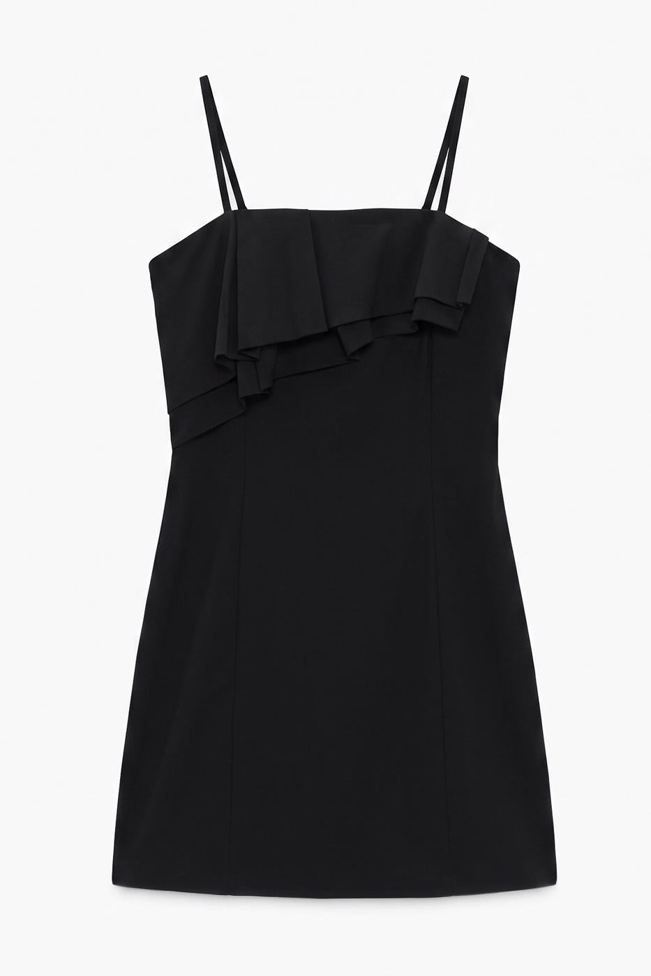 Strappy Lycra Tight Mini Dress Black