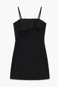 Strappy Lycra Tight Mini Dress Black