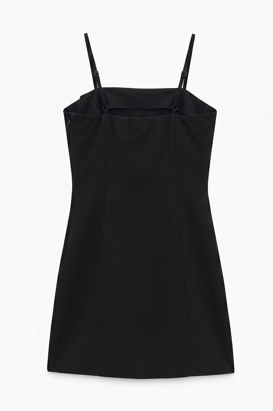 Strappy Lycra Tight Mini Dress Black