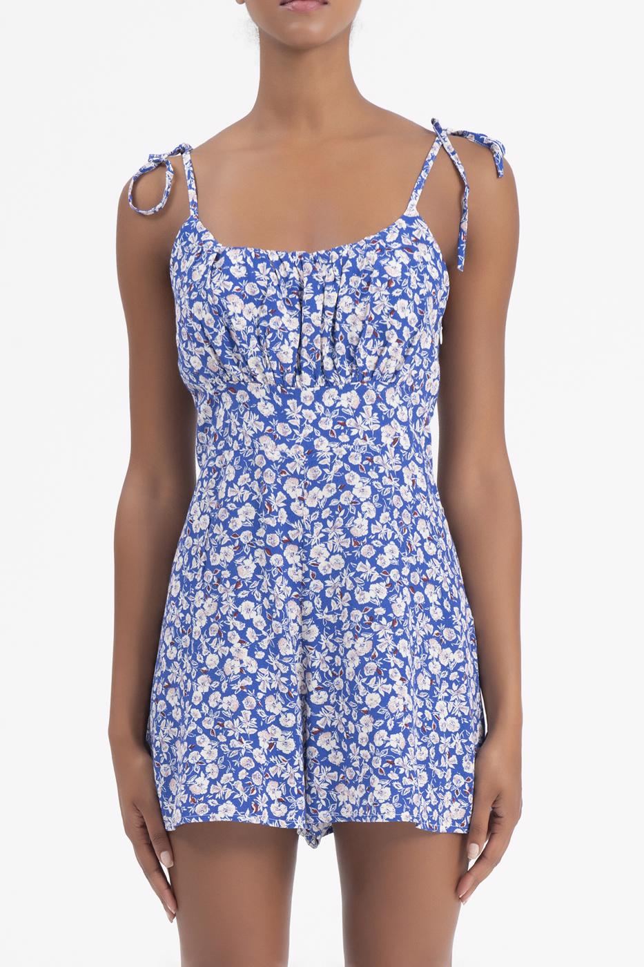 Strapped Mini Romper Blue