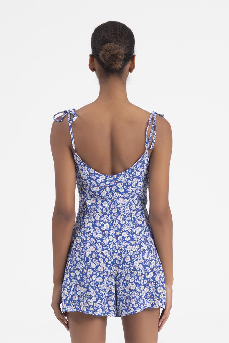 Strapped Mini Romper Blue