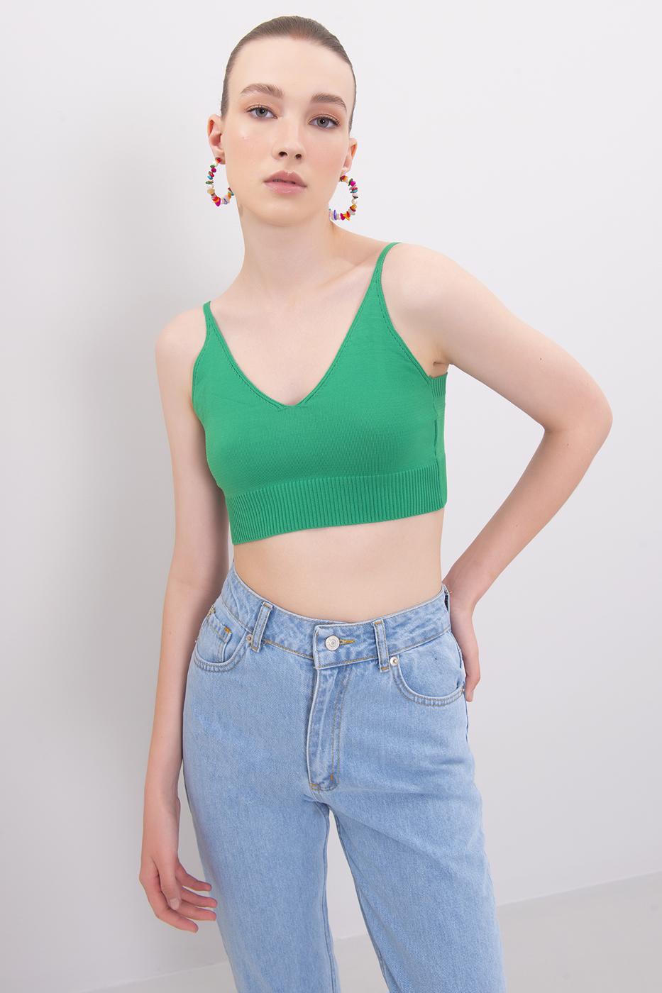 Strapped Knit Bustier