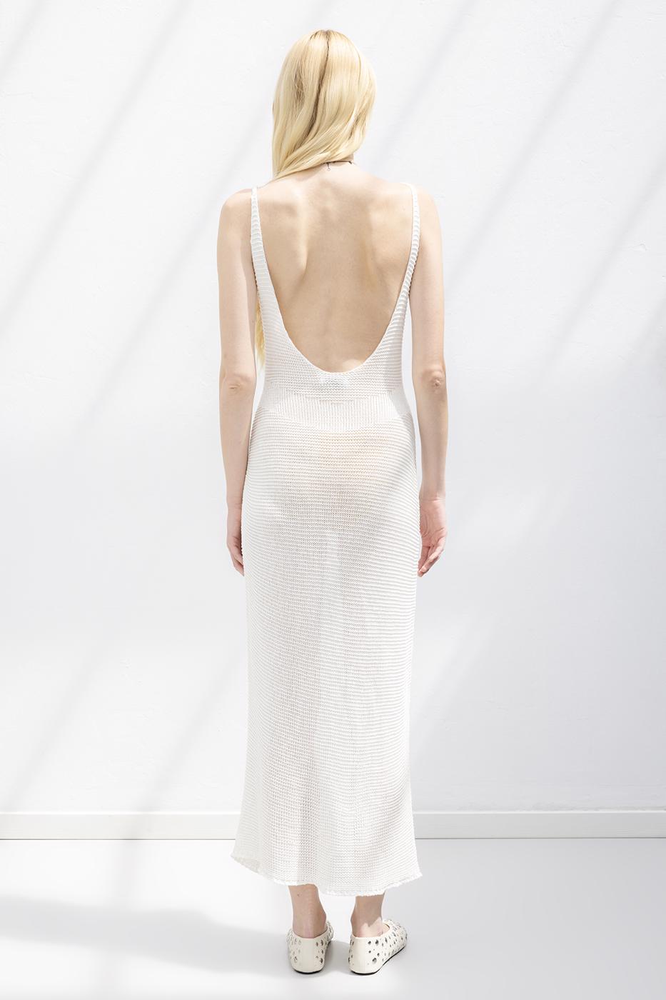 Strappy Knitted Midi Dress Off whıte