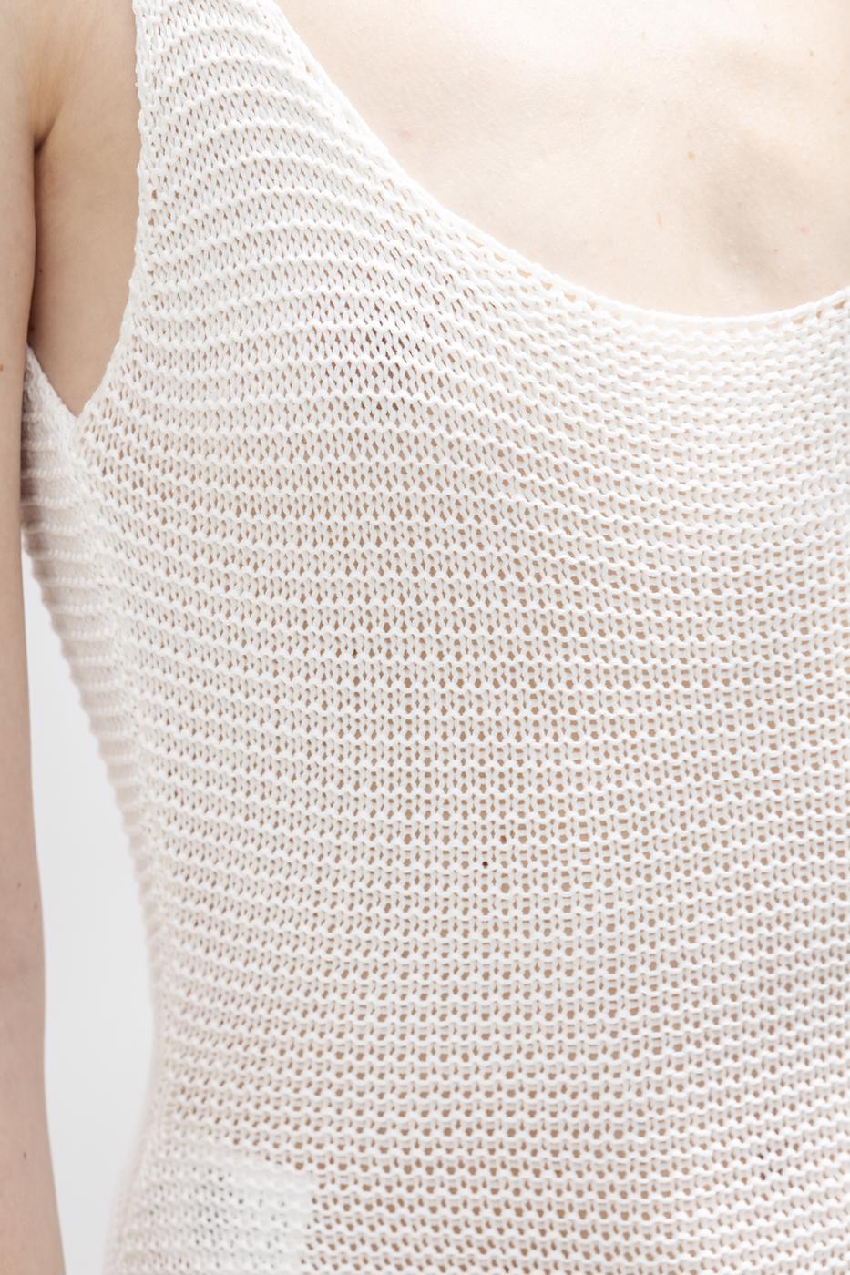 Strappy Knitted Midi Dress Off whıte