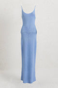 Strappy Knitted Midi Dress Blue