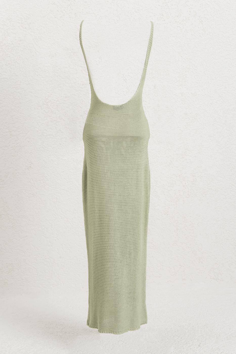 Strappy Knitted Midi Dress Mint