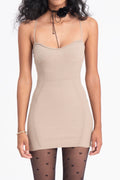 Strapped knitted mini dress