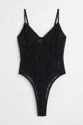 Aslili Tulle Bodysuit Black