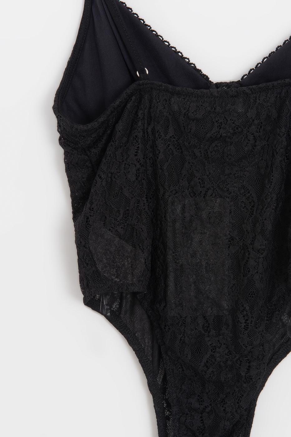 Aslili Tulle Bodysuit Black
