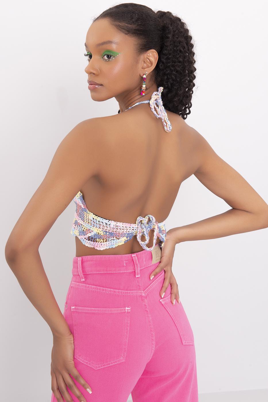Strapped Knit Crop Top