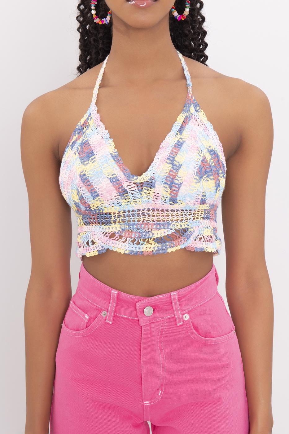 Strapped Knit Crop Top