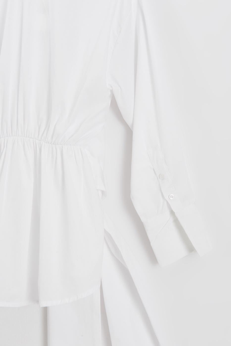 Lace-up Poplin Shirt White