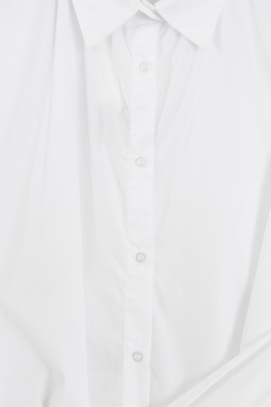 Lace-up Poplin Shirt White