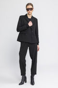 Baggy Fabric Trousers Black
