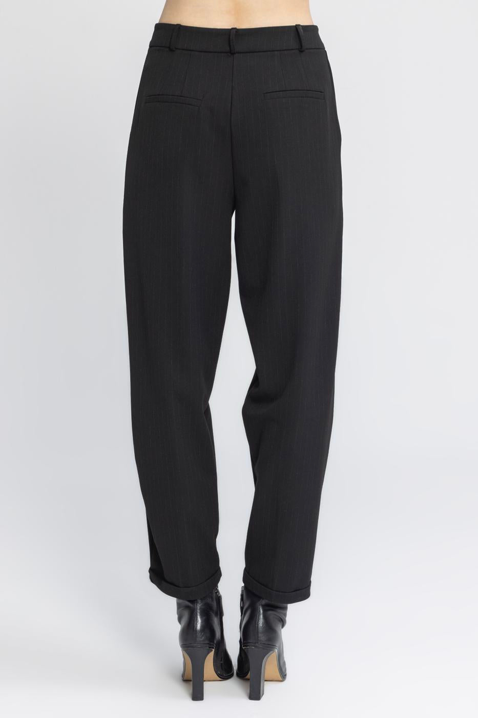 Baggy Fabric Trousers Black